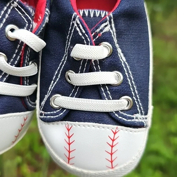Baseball Sneakers Unisex Baby 9-12 Months New - Picture 4 of 10